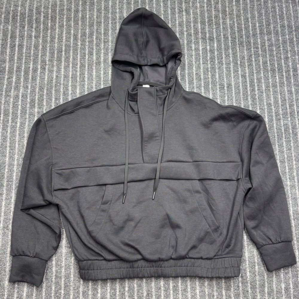 Yogalicious Womens Scuba Venice Half Zip Hoodie Size S Black Cropped Pullover